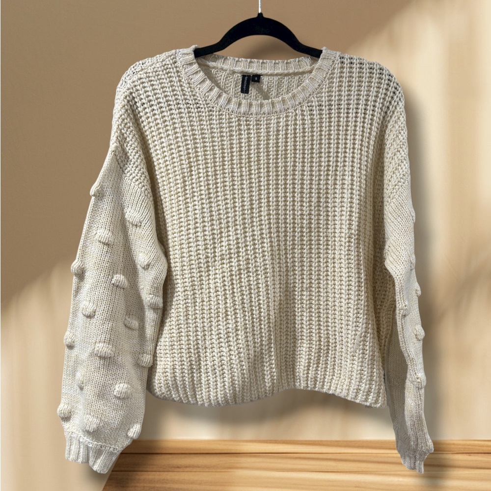 moon & madison Textured Cream Oversized Sweater